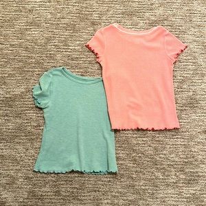 Girls pink and green shirts size 7/8 M